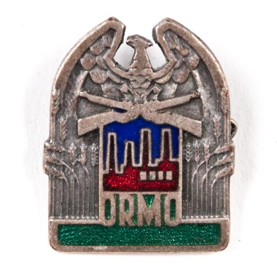 Odznaka ORMO (Ochotniczej Rezerwy Milicji Obywatelskiej). Metal emaliowany. PRL.